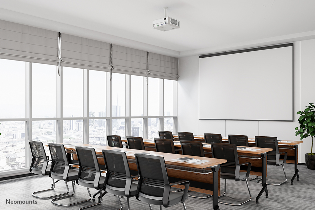 Neomounts BEAMER-C80WHITE Support de plafond pour vidéoprojecteur - h13-20 cm - orientable